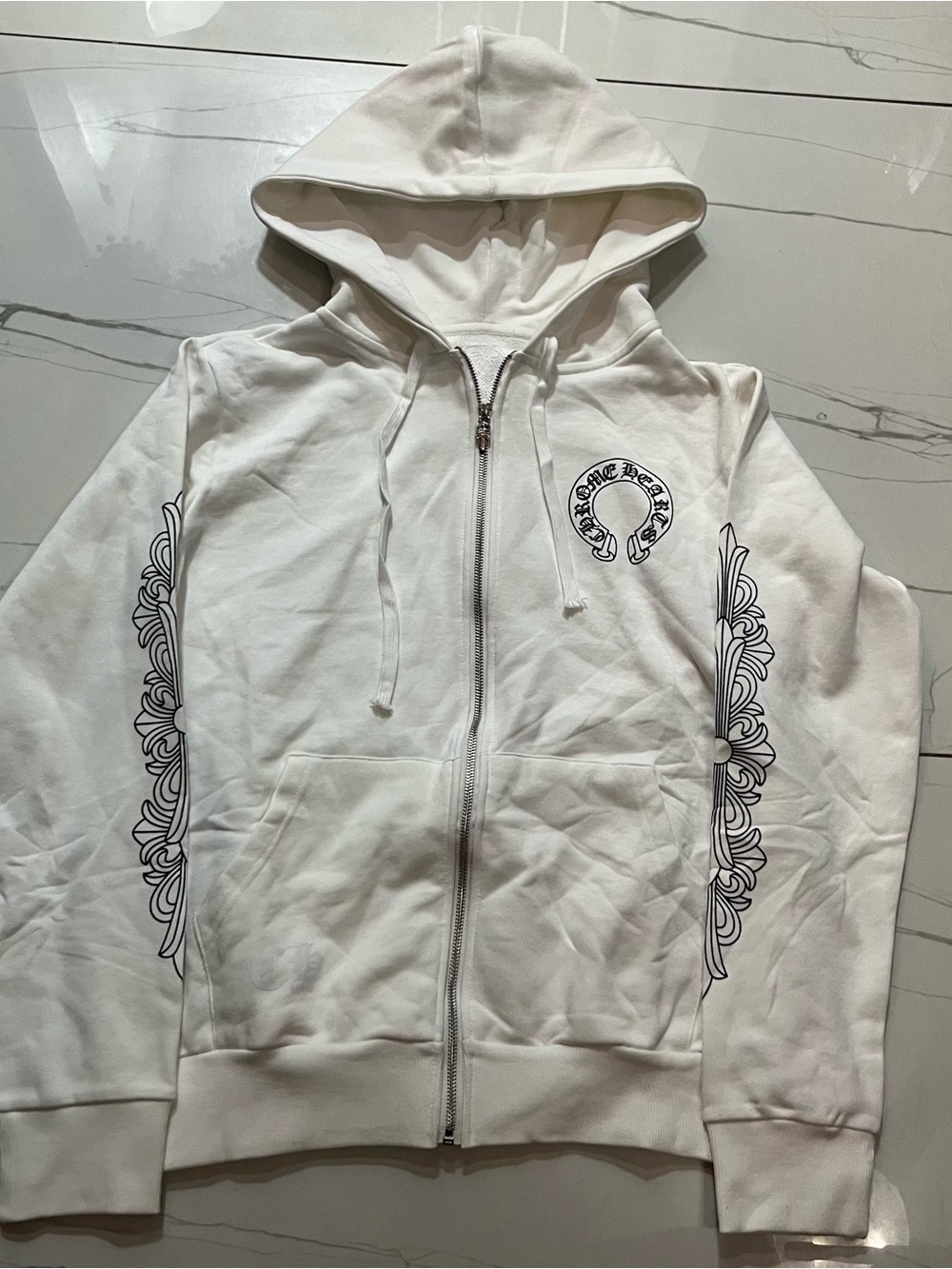 Chrome Hearts Horseshoe Floral Zip Up Hoodie